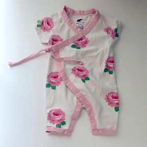 Monica & Andy Pink Rose Kimono Tie One-Piece 0-3